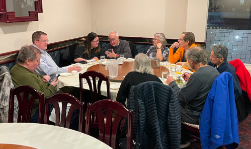CUUG members and guests at dinner